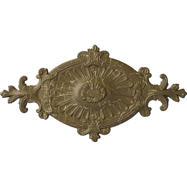 Ekena Millwork Quentin Ceiling Medallion, Hand-Painted Mississippi Mud Crackle, 23 1/2"W x 12 1/4"H x 1 1/2"P CM23RO1MMC - main